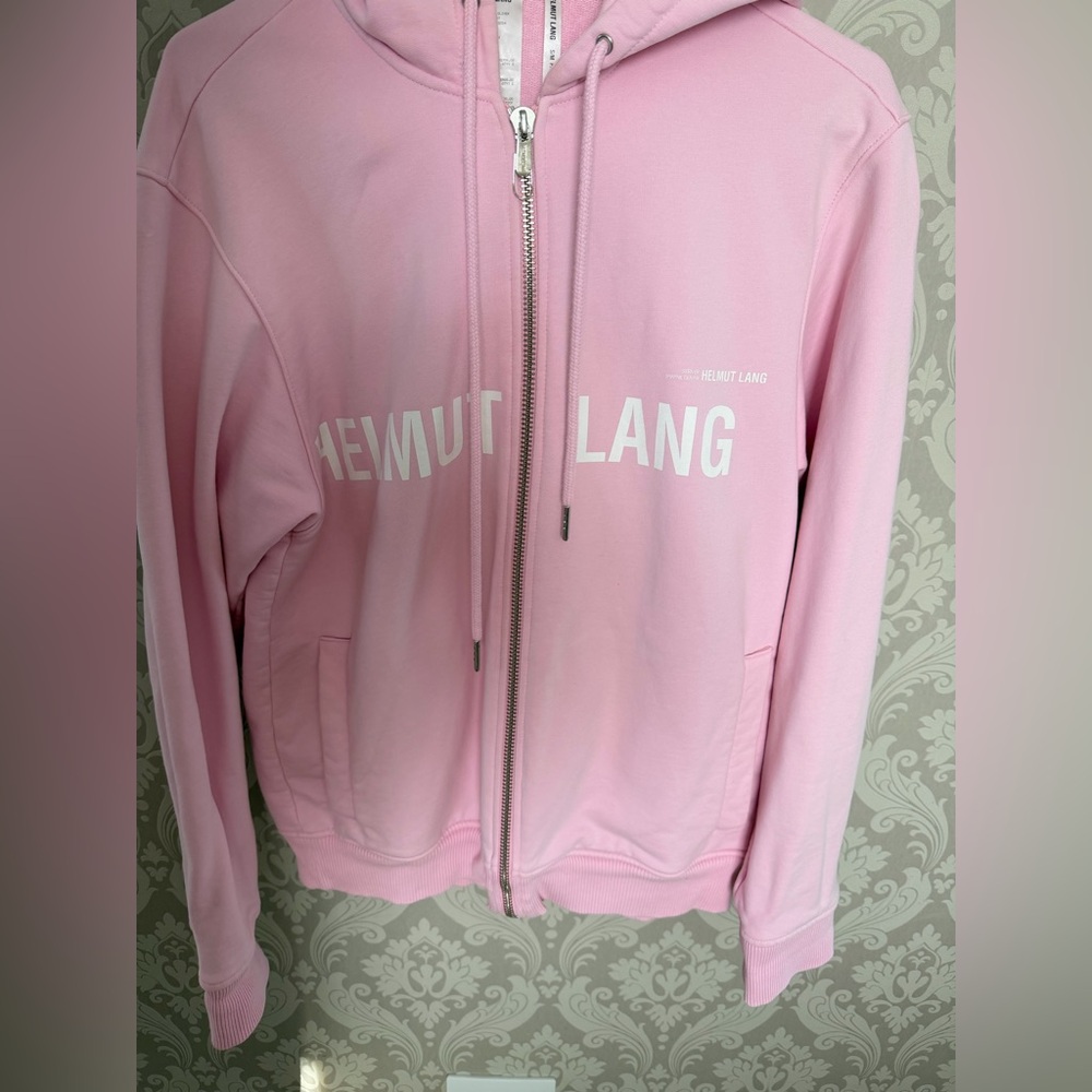 Helmut Lang Pink Shayne Oliver Campaign Print Zip Hoodie sweatshirt - Picture 6 of 13